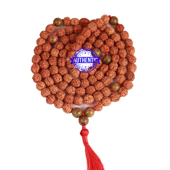 Unakite Stone + Rudraksha Mala - 3