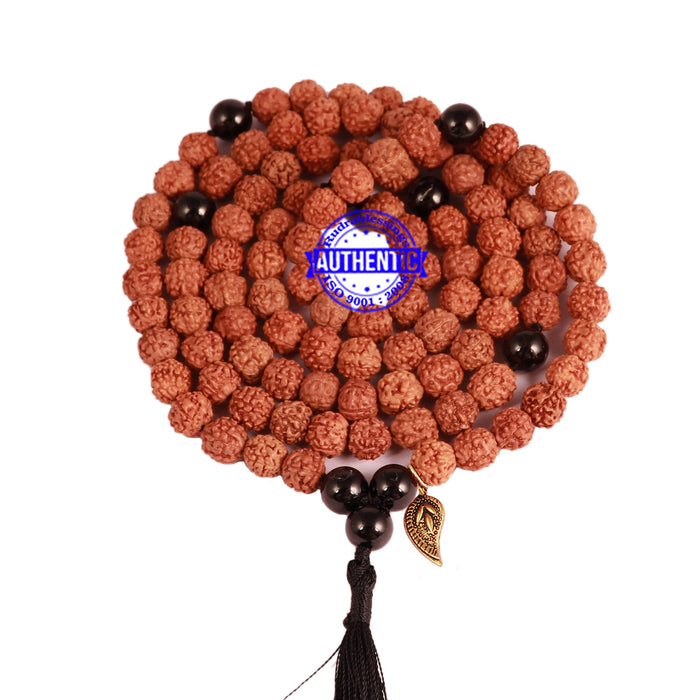 Black Tourmaline + Rudraksha Mala with Belpatra accessory - 2