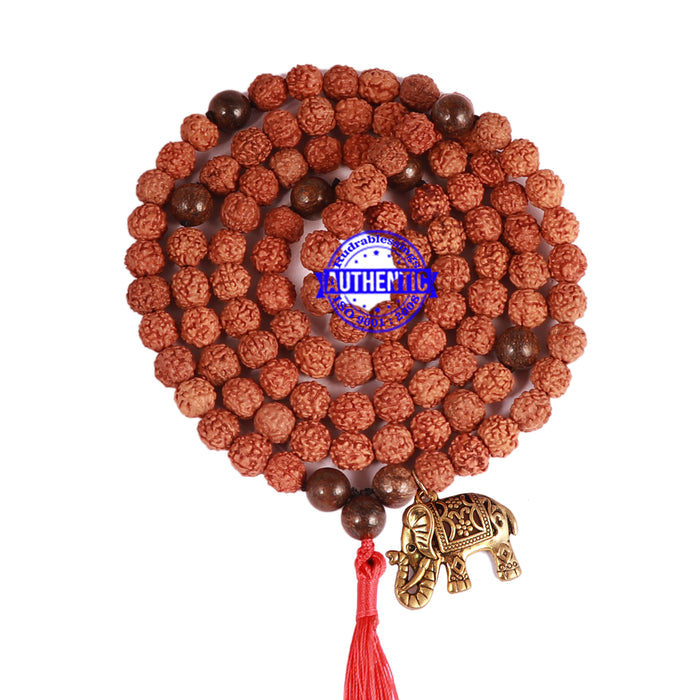 Bronzite Stone + Rudraksha Mala with Elephant accessory - 3