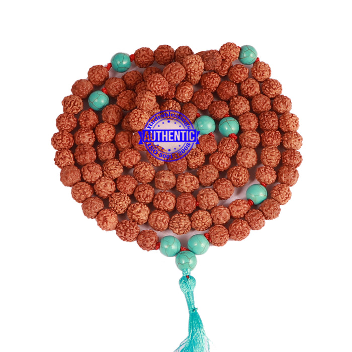 Turquoise Stone + Rudraksha Mala - 3