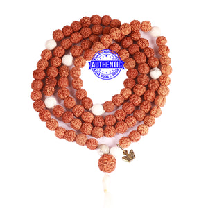 Howlite + Rudraksha Mala with Butterfly accessory - 1