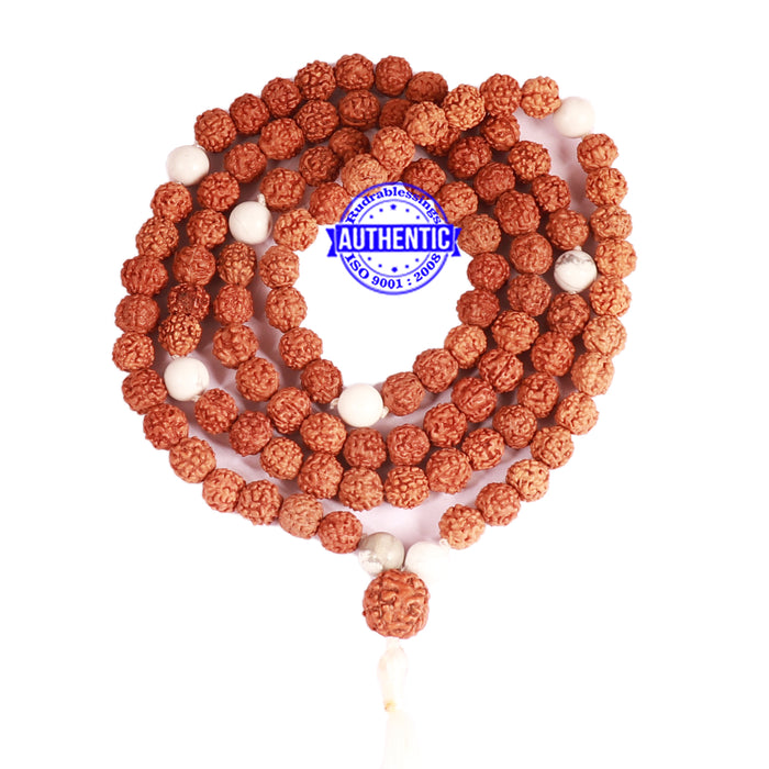 Howlite + Rudraksha Mala - 1