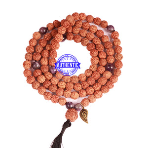 Amethyst + Rudraksha Mala with Belpatra accessory - 1