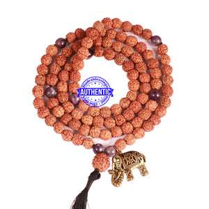 Amethyst + Rudraksha Mala with Elephant accessory - 1