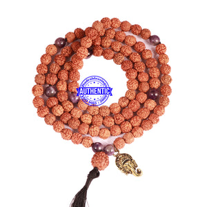Amethyst + Rudraksha Mala with Ganesha accessory - 1