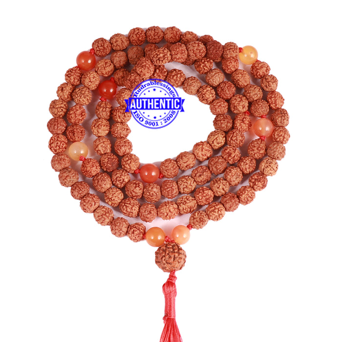 Carnelian + Rudraksha Mala - 1