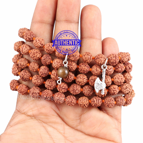 5 Mukhi Exclusive designs Rudraksha Mala with semi precious stones and accessory - 16