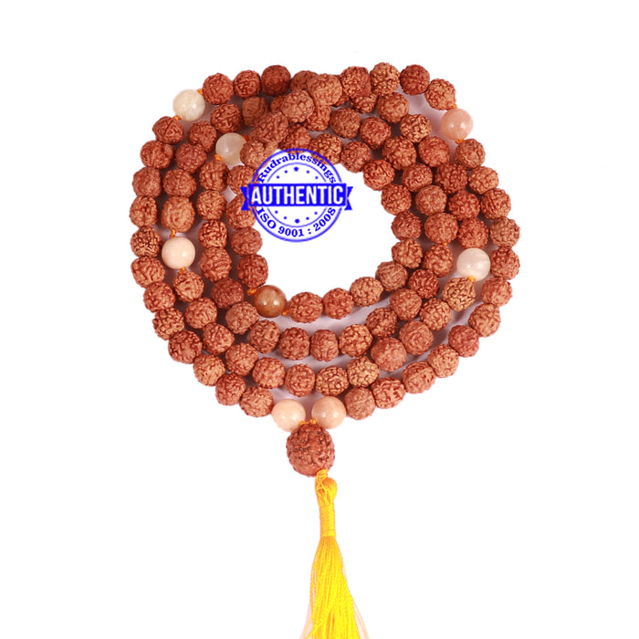 Moonstone Stone + Rudraksha Mala - 2