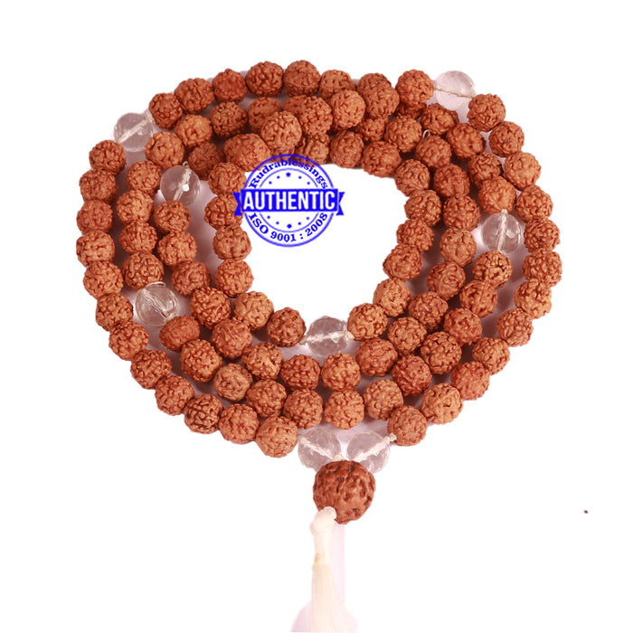 Sphatik (Rock Crystal) + Rudraksha Mala - 3