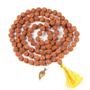 5 mukhi Rudraksha mala with Lucky Charm Belpatra Pendant