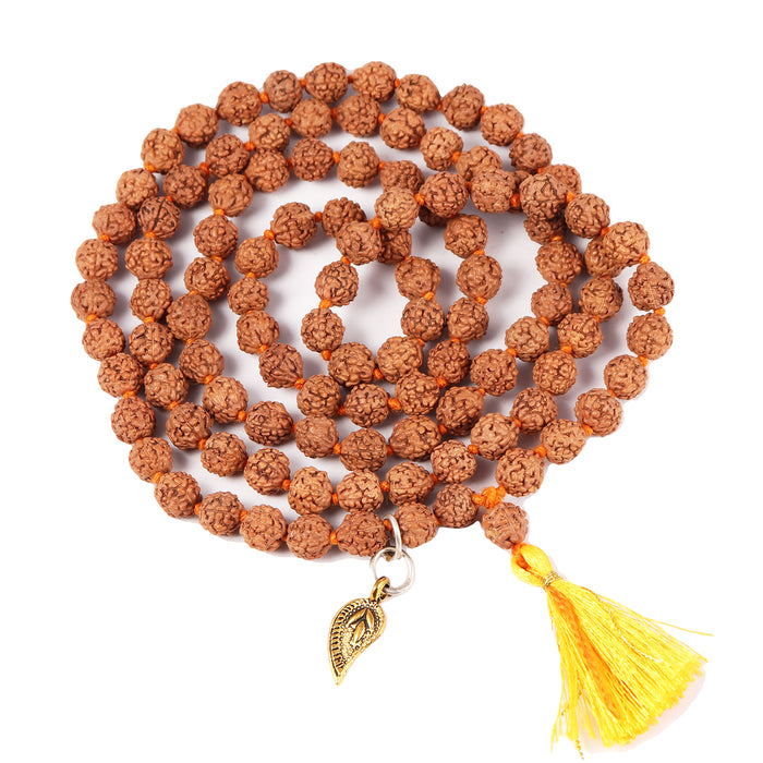 5 mukhi Rudraksha mala with Lucky Charm Belpatra Pendant
