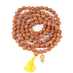 5 mukhi Rudraksha mala with Lucky Charm Lord Buddha Pendant