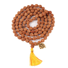 Load image into Gallery viewer, 5 mukhi Rudraksha mala with Lucky Charm Lion Pendant
