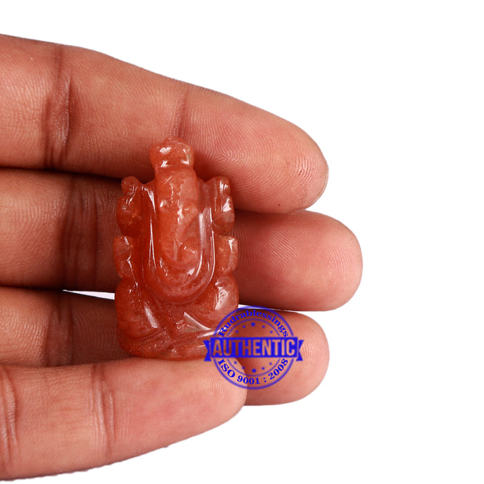 Orange Jade Ganesha Statue - 111 N