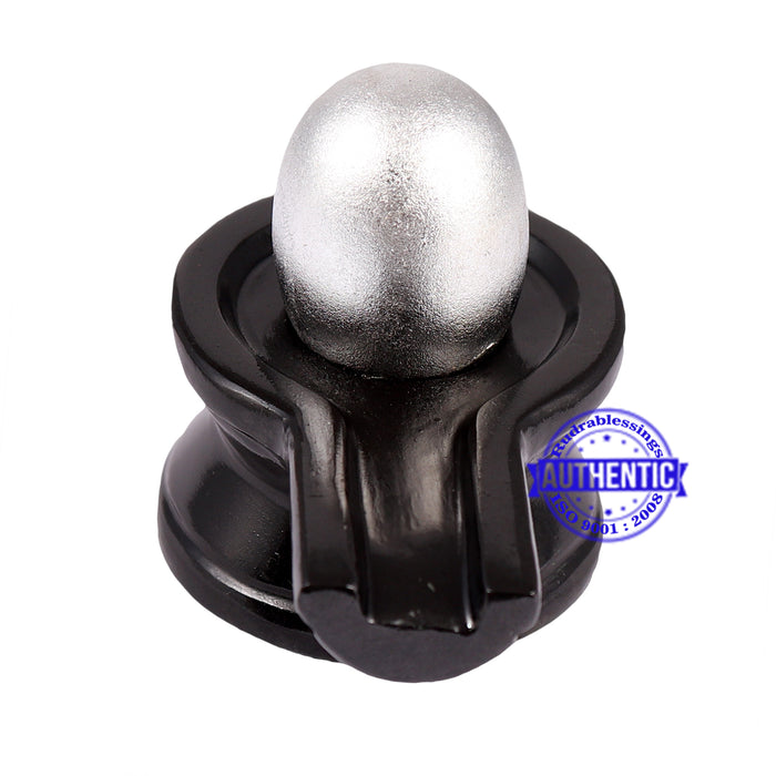 Parad Shivlinga with Black Agate Jalhari