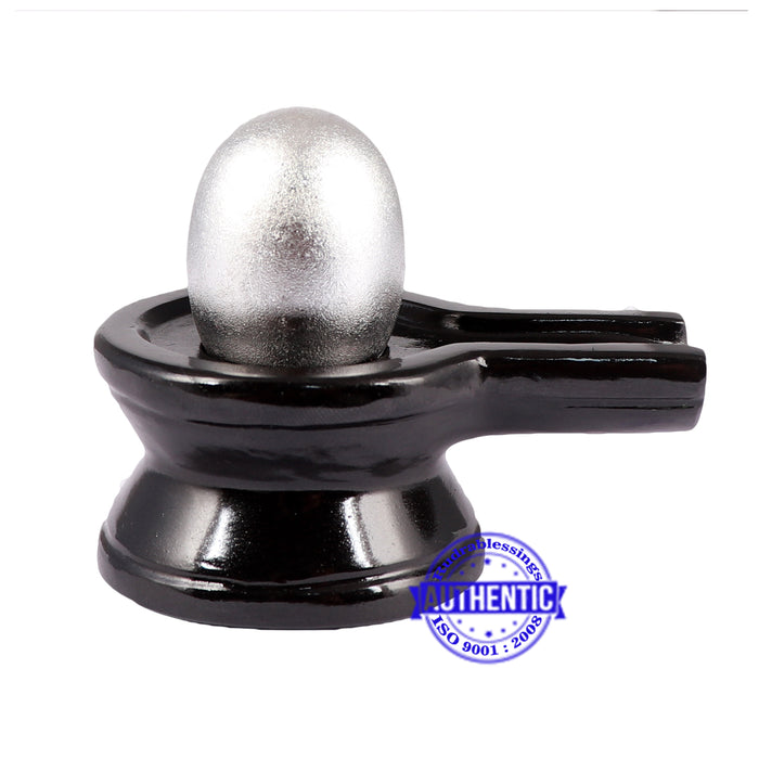 Parad Shivlinga with Black Agate Jalhari