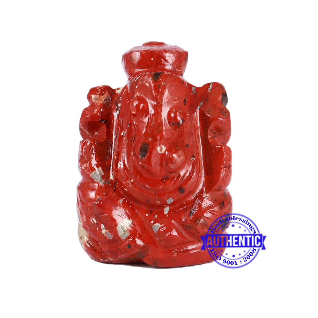 Red Jasper Ganesha Statue - 119 D