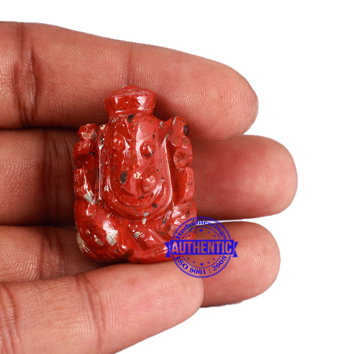 Red Jasper Ganesha Statue - 119 D