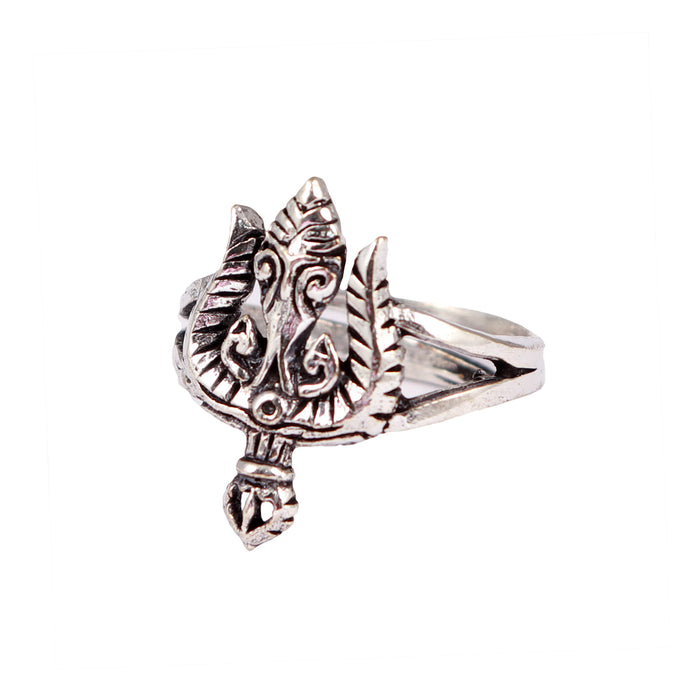 Rudraksha Trishul Damroo Designer Kada with Ring and Pendant