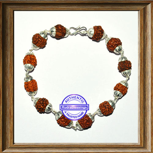 5 Mukhi Silver Plated Wrist Band