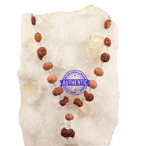 Ganesha Rudraksha SidhShakti Mala from Indonesia (Mini size beads) - 1 (Pure Silver)