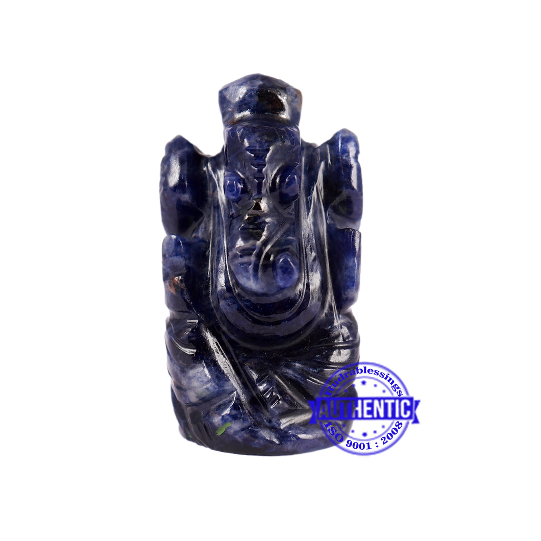 Sodalite Ganesha Statue - 95 B