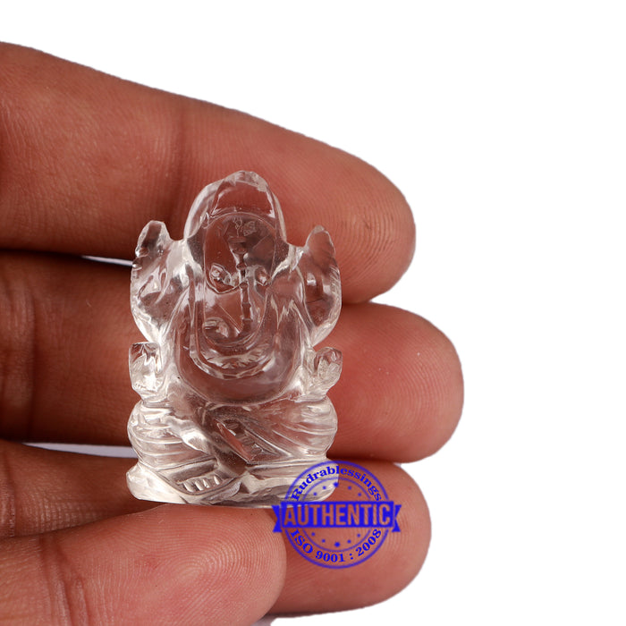 Rock Crystal (Sphatik) Ganesha Statue - 107 C