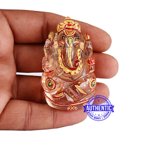 Sphatik (Rock Crystal) Ganesha Statue - 1