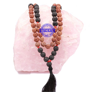 Lava Stone + Rudraksha Mala