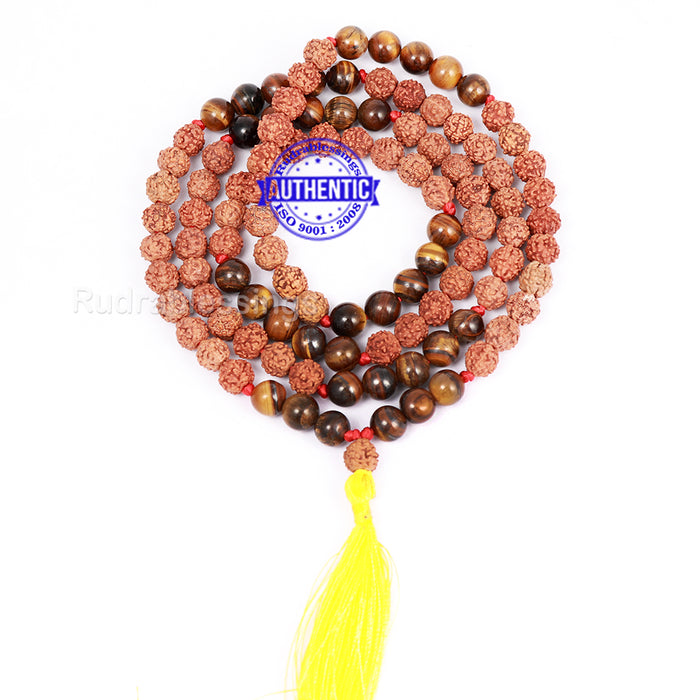 Tiger Eye Stone + Rudraksha Mala - 3