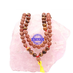 Tiger Eye Stone + Rudraksha Mala - 3