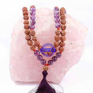 Amethyst Stone + Rudraksha Mala