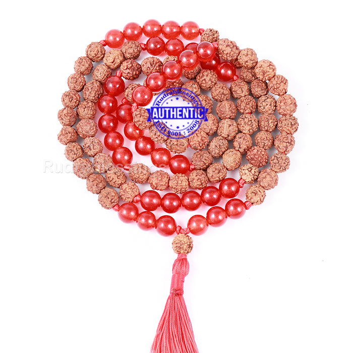 Red Aventurine Stone + Rudraksha Mala