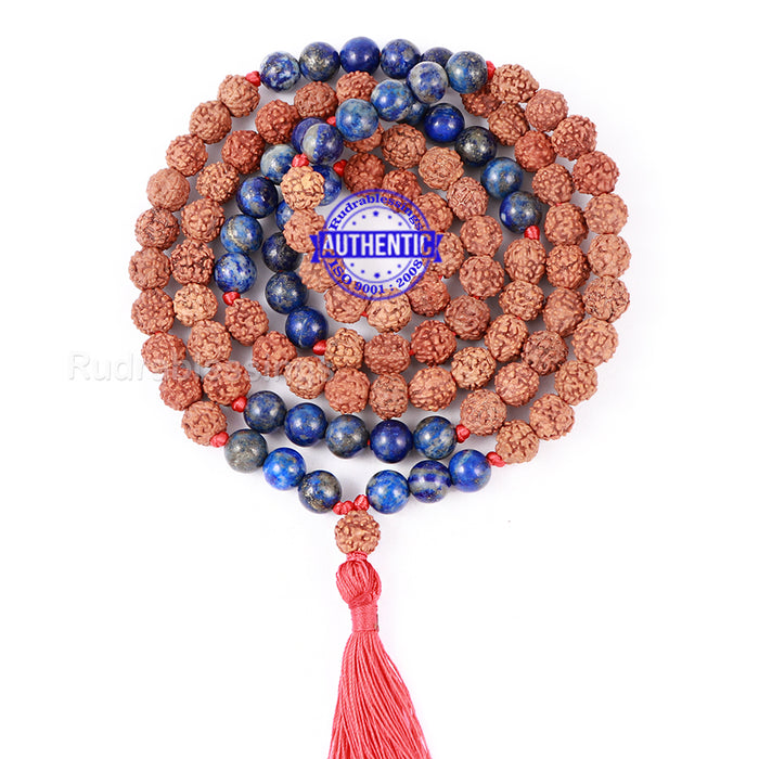Lapis Lazuli Stone + Rudraksha Mala