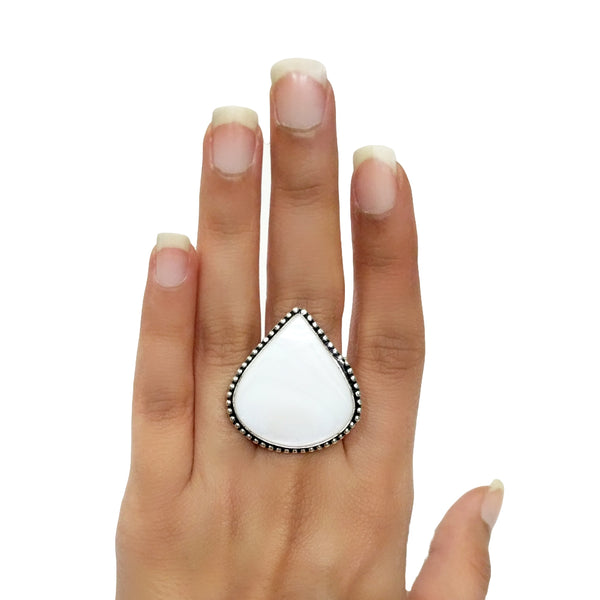 White Agate Ring - 11