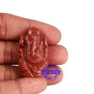 Red Sunstone Ganesha Statue - 99 A